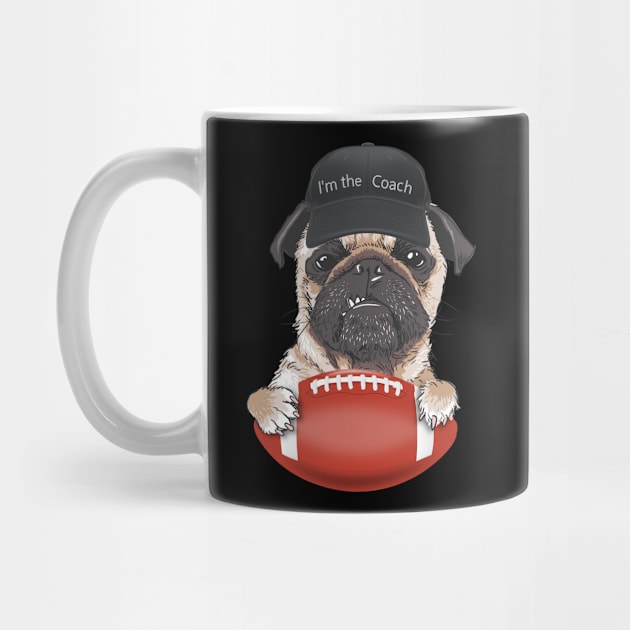 Funny Pug Coach T Shirt | Patriots Football by MaryMas